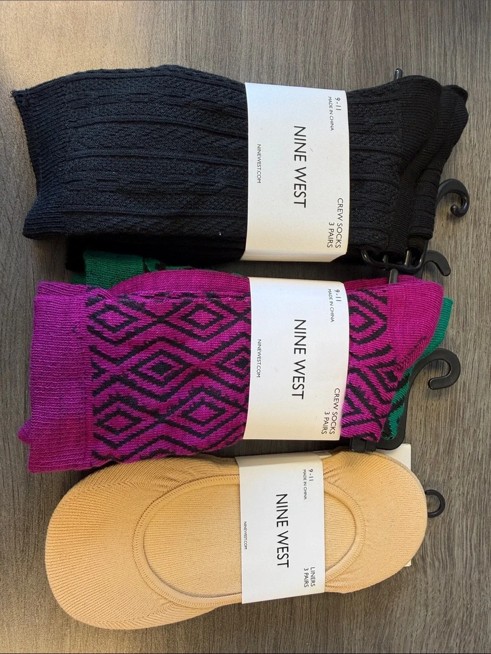 NWT Bundle of 9 Pairs of Nine West Crew Socks & Liners (Sz 9-11)